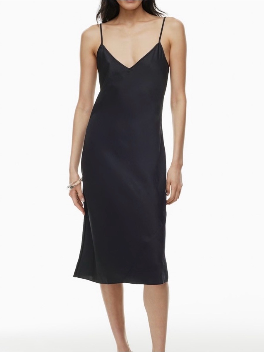 Aritzia Jan Women’s Black Midi Slip Dress Size Small